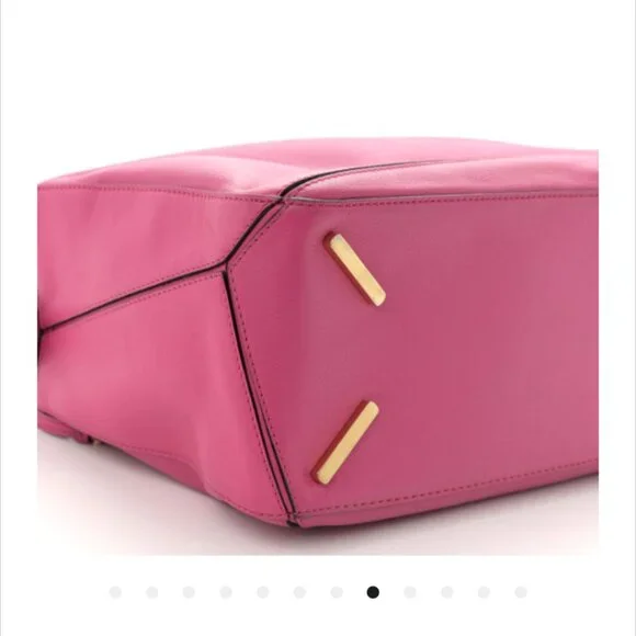 LOEWE Calfskin Leather Shoulder Crossbody Med Puzzle Bag in Fuchsia Pink Gold - Picture 8 of 12